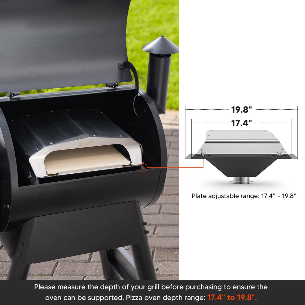 Pellet grill pizza oven attachment compatible with most pellet grills and smokers for outdoor cooking