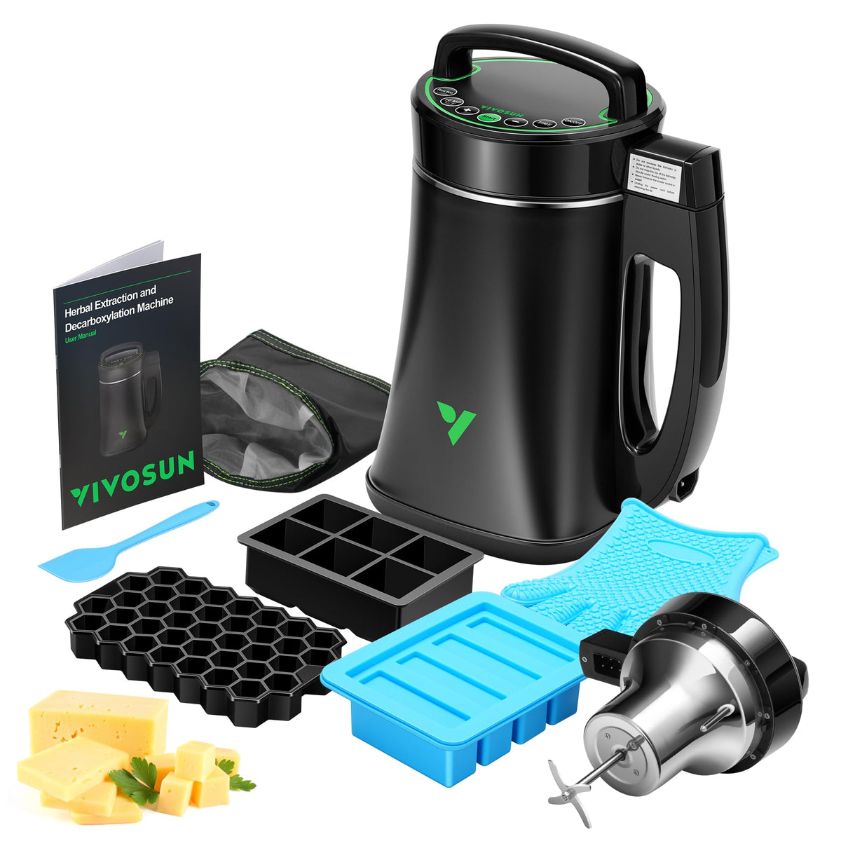 Herbal Decarboxylation and Infusion Machine for Butter Oil Tinctures Edibles with Temperature Control