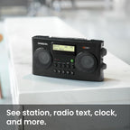 HDR-16 HD AM FM Portable Radio Black Compact Design for Home Travel and Outdoor Clear Listening