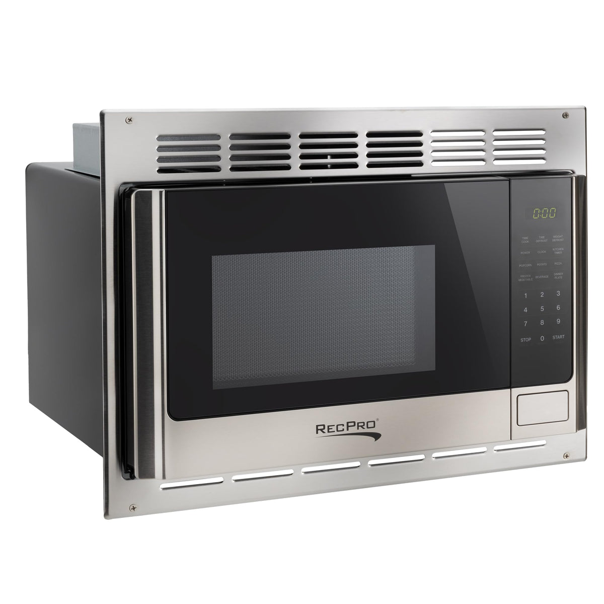 1.0 Cu Ft RV Microwave with Trim Kit Stainless Steel Microwave Oven for Camper Travel Trailer
