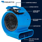 2200 CFM Half HP Commercial Air Mover Floor Drying Fan Heavy Duty Blower for Home and Commercial Use