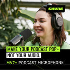 MV7+ USB C XLR Podcast Dynamic Microphone Black for Streaming Recording Broadcasting and Studio