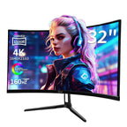 32 Inch 4K Curved Gaming Monitor 165Hz 1500R UHD VA FreeSync HDR10 HDMI DisplayPort Built in Speakers