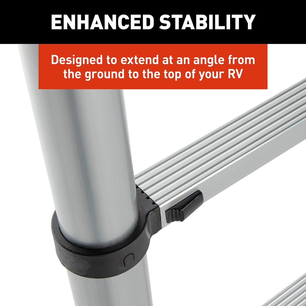 On The Go Portable Compact Telescoping RV Ladder for 5th Wheel RVs Travel Trailers and Motorhomes