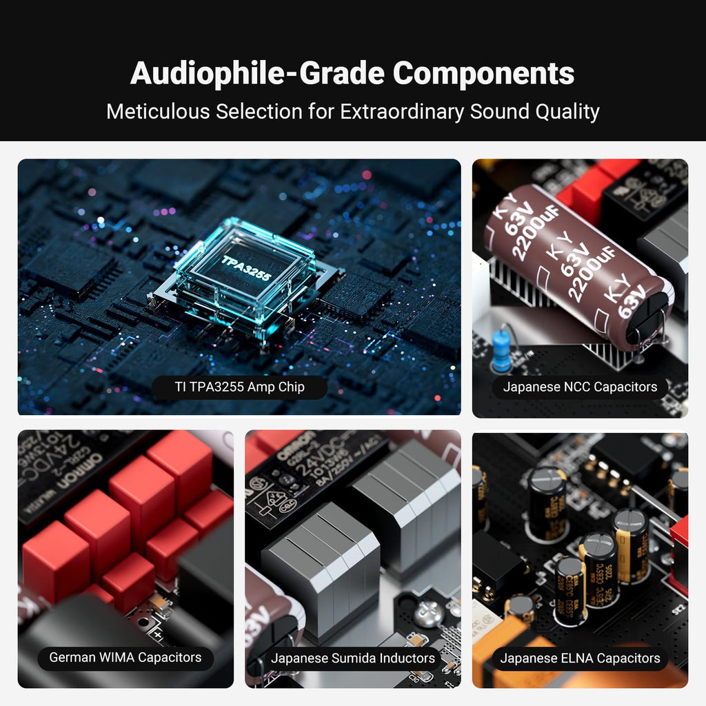 ZA3 Balanced Stereo Amp TPA3255 Mini 2 Channel Mono Amplifier for Passive Speakers Subwoofer 48V Power Supply