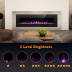 Modern Recessed and Wall Mounted Electric Fireplace 50 Inch Indoor Heater for Living Room Home