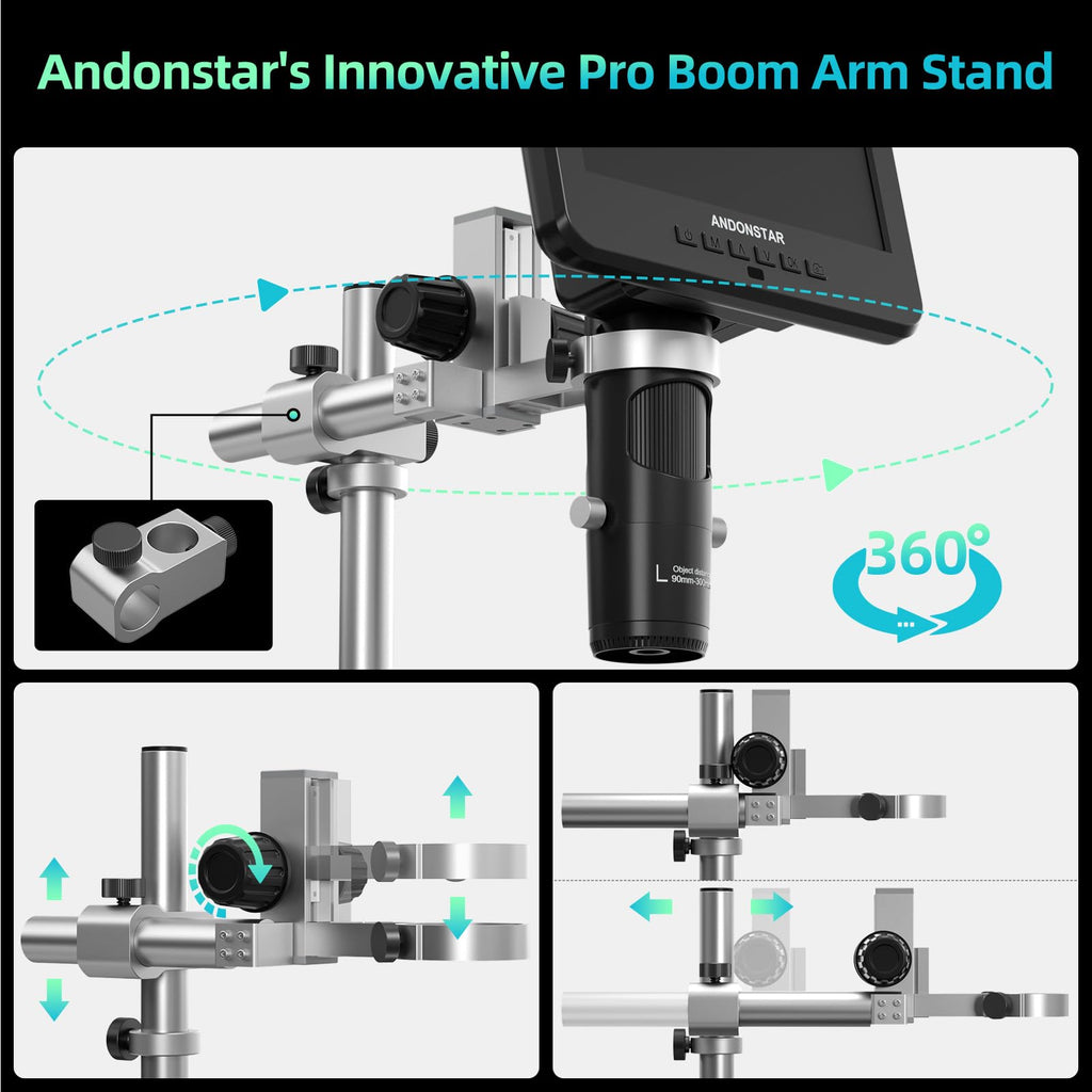 AD246S-M 3 Lens 2160P HDMI Digital Microscope 2000x Magnification for Adults Soldering Repair