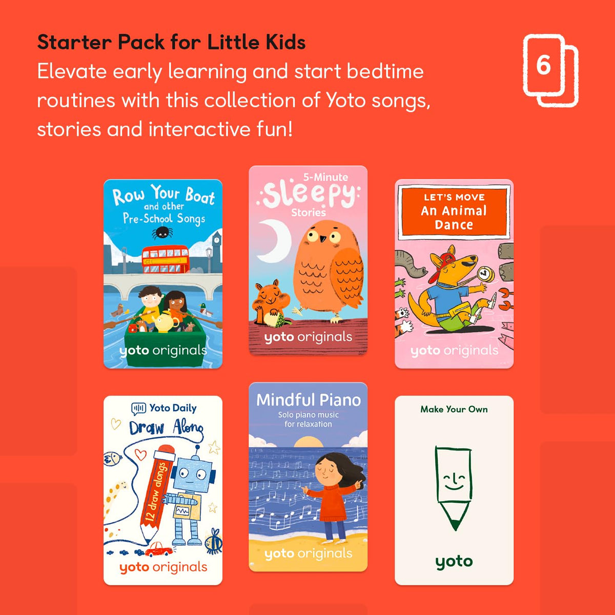 Screen-Free Kids Audio Player Starter Pack with Bluetooth and Night Light