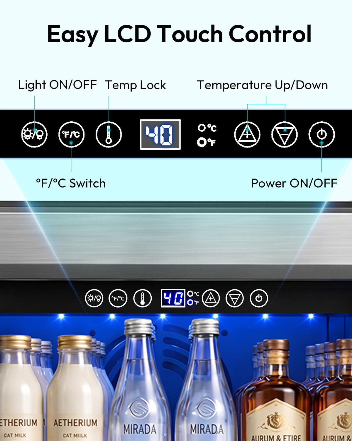 15 Inch Beverage Refrigerator 127 Cans Under Counter Refrigerator for Home Bar Office Kitchen