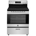 Freestanding 5.2 cu ft Rear Control Electric Range with 4 Burner Cooktop in Stainless Steel