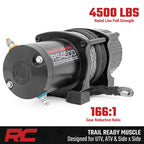 4,500 LB UTV ATV Winch ProSeries 1.4HP Electric 50 Ft Synthetic Rope Remote Waterproof 12V Off Road Recovery