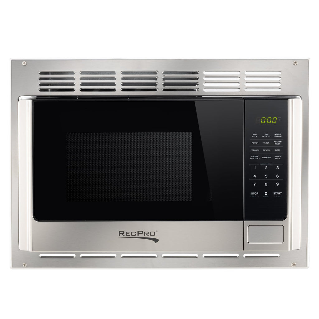 1.0 Cu Ft RV Microwave with Trim Kit Stainless Steel Microwave Oven for Camper Travel Trailer