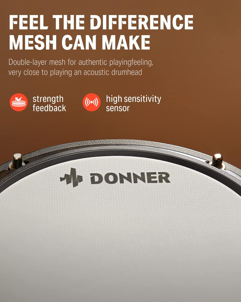 DED-80 Electronic Drum Set with 4 Quiet Mesh Pads 180+ Sounds 2 Pedals Throne Headphones Sticks Lessons