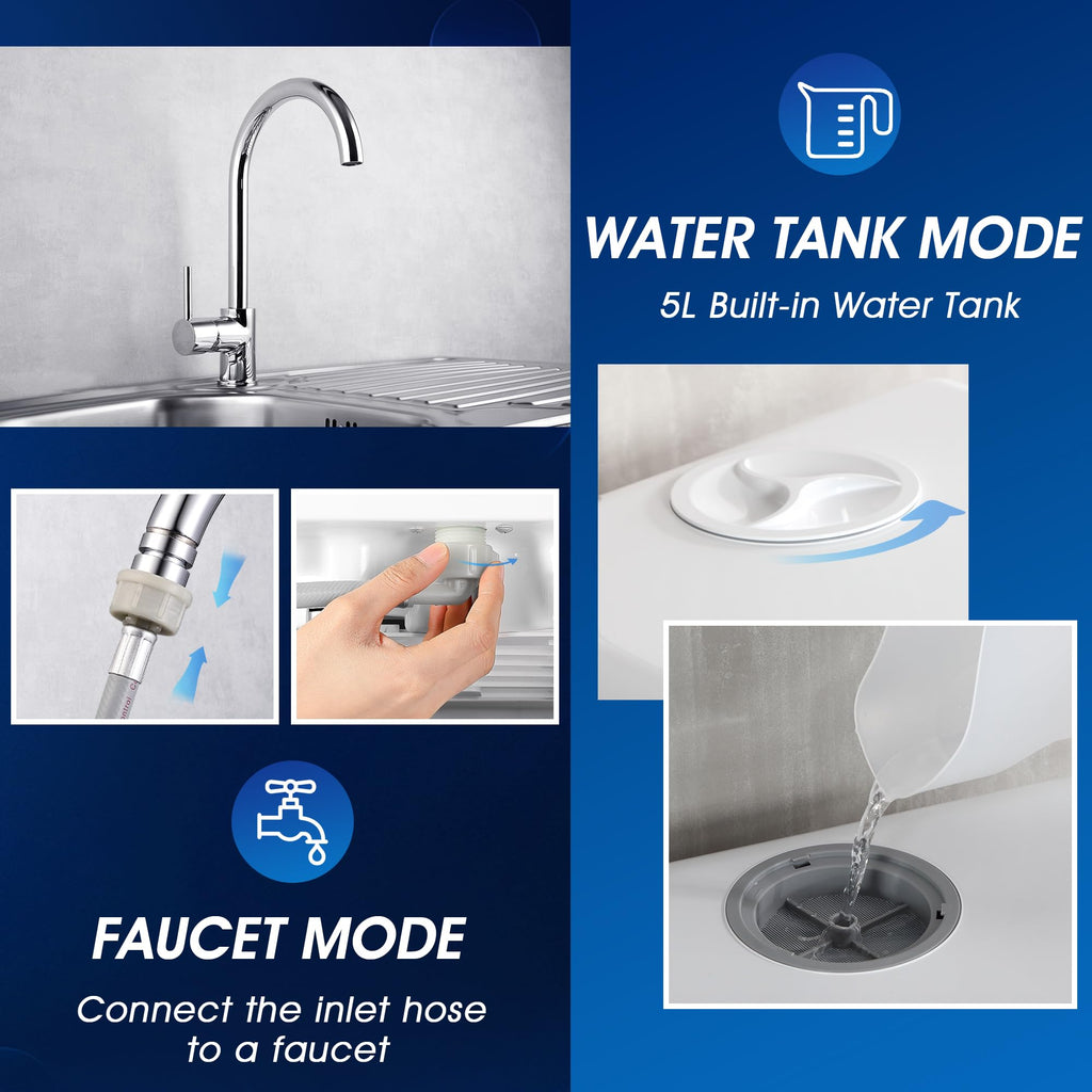 Portable Countertop Dishwasher, No Hookup Needed, Compact Design