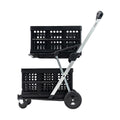 Original Multi Use Collapsible Shopping Cart Mobile Folding Trolley with 2 Crates Black