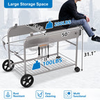 Grill table stand cart for 22 and 18 Original Kettle JumboJoe Master Touch Performer charcoal prep accessories
