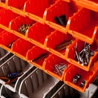 7 tier dual sided rolling storage bin rack parts organizer black heavy duty mobile utility cart
