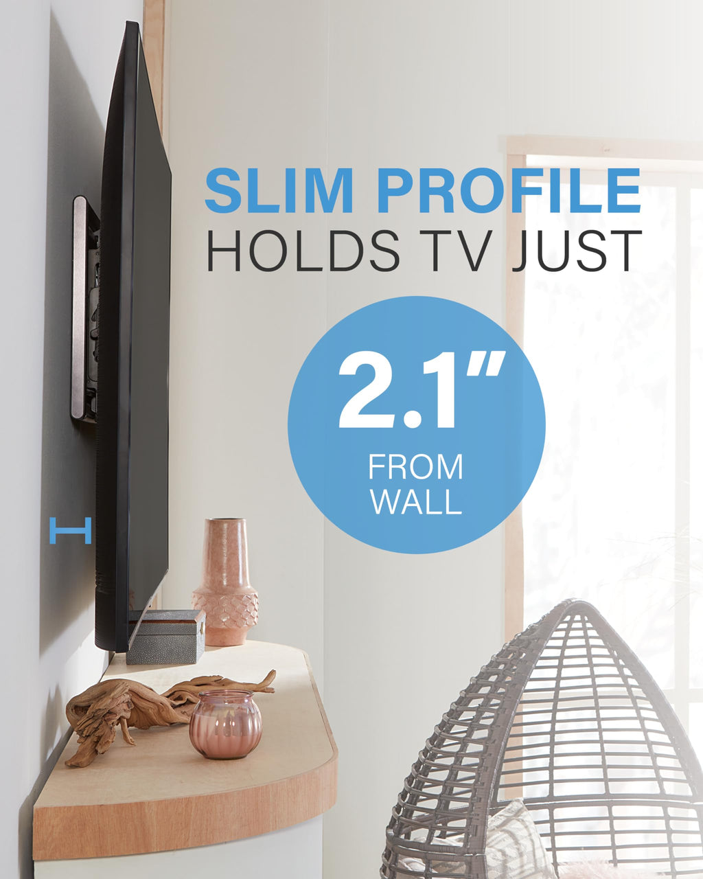 Tilting TV Wall Mount for 42 to 90 Inch TVs, Low Profile, 12 Degree Tilt