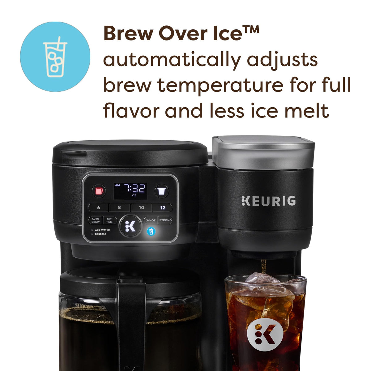 Single Serve and Carafe Coffee Maker for Hot and Iced Drinks, 72 Oz Reservoir
