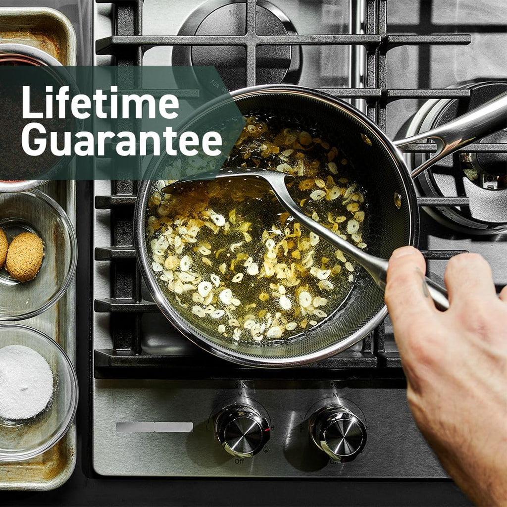 Hybrid nonstick 6 piece pot set with trivets 2 3 and 8 quart pots and lids kitchen cookware set