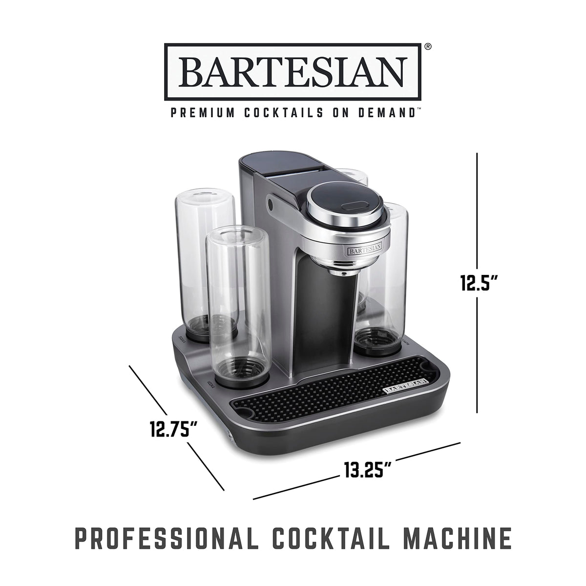 Professional cocktail machine cocktail maker with 5 premium glass bottles 55306 renewed home bar