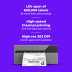 USB Shipping Label Printer Commercial Grade 4x6 Thermal Printer for Packages Mailing and Shipping