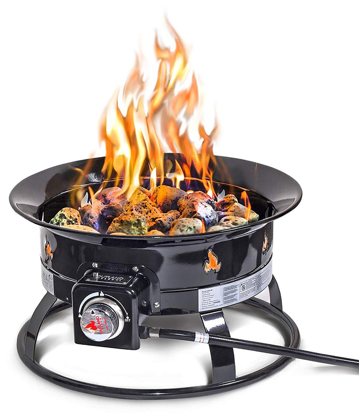 Portable Propane Fire Pit 19 Inch 58000 BTU Smokeless Firebowl with Cover Carry Kit Black 893 Deluxe