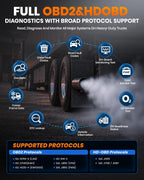 X7HD 10.1 inch Heavy Duty Truck Scanner 40 Resets Bidirectional Control ECU Coding DPF Regen Full System OBD2