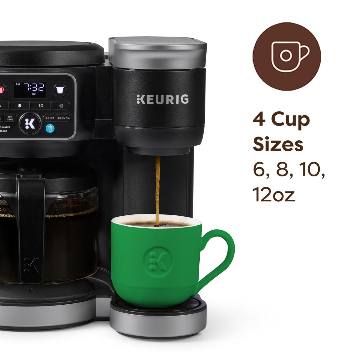 Single Serve and Carafe Coffee Maker for Hot and Iced Drinks, 72 Oz Reservoir