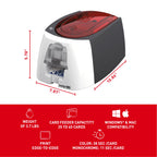 Badgy200 Plastic Card Printer with Badge Studio Plus ID Design Software Full Color Custom Tamper Proof Badges
