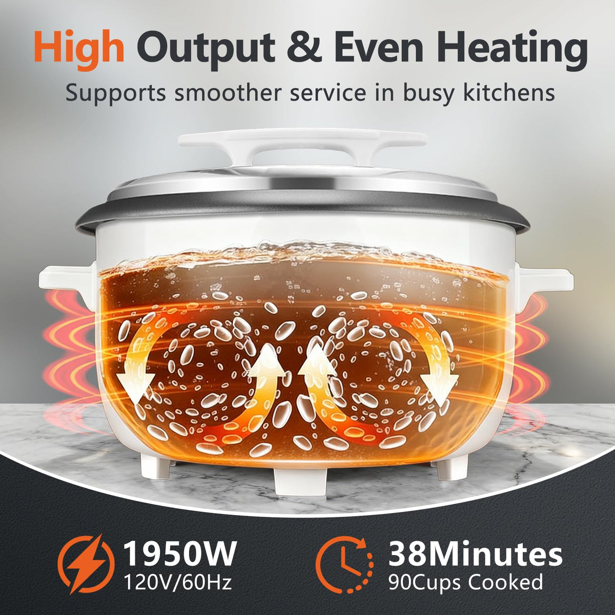 Commercial rice cooker 90 cup 16 qt large capacity cooker for restaurant catering and buffet