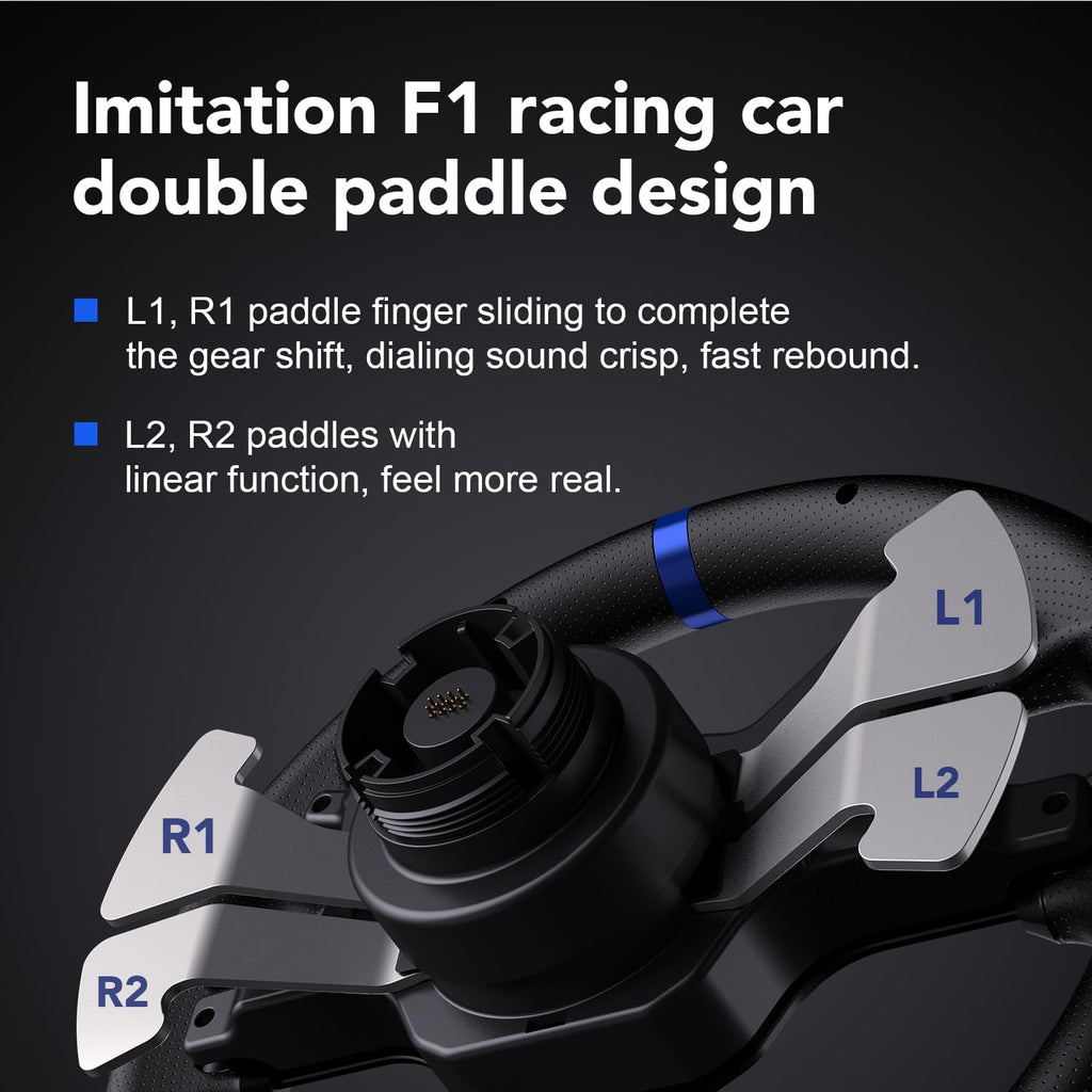 V99 Force Feedback Racing Wheel with Pedals and Shifter for Racing and Driving Simulator Games