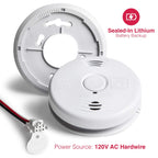 Smoke and CO Detector Alarm Voice Warning Hardwired 10 Year Lithium Battery Backup Interconnectable i12010SCO