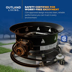 Portable Propane Fire Pit 19 Inch 58000 BTU Smokeless Firebowl with Cover Carry Kit Black 893 Deluxe