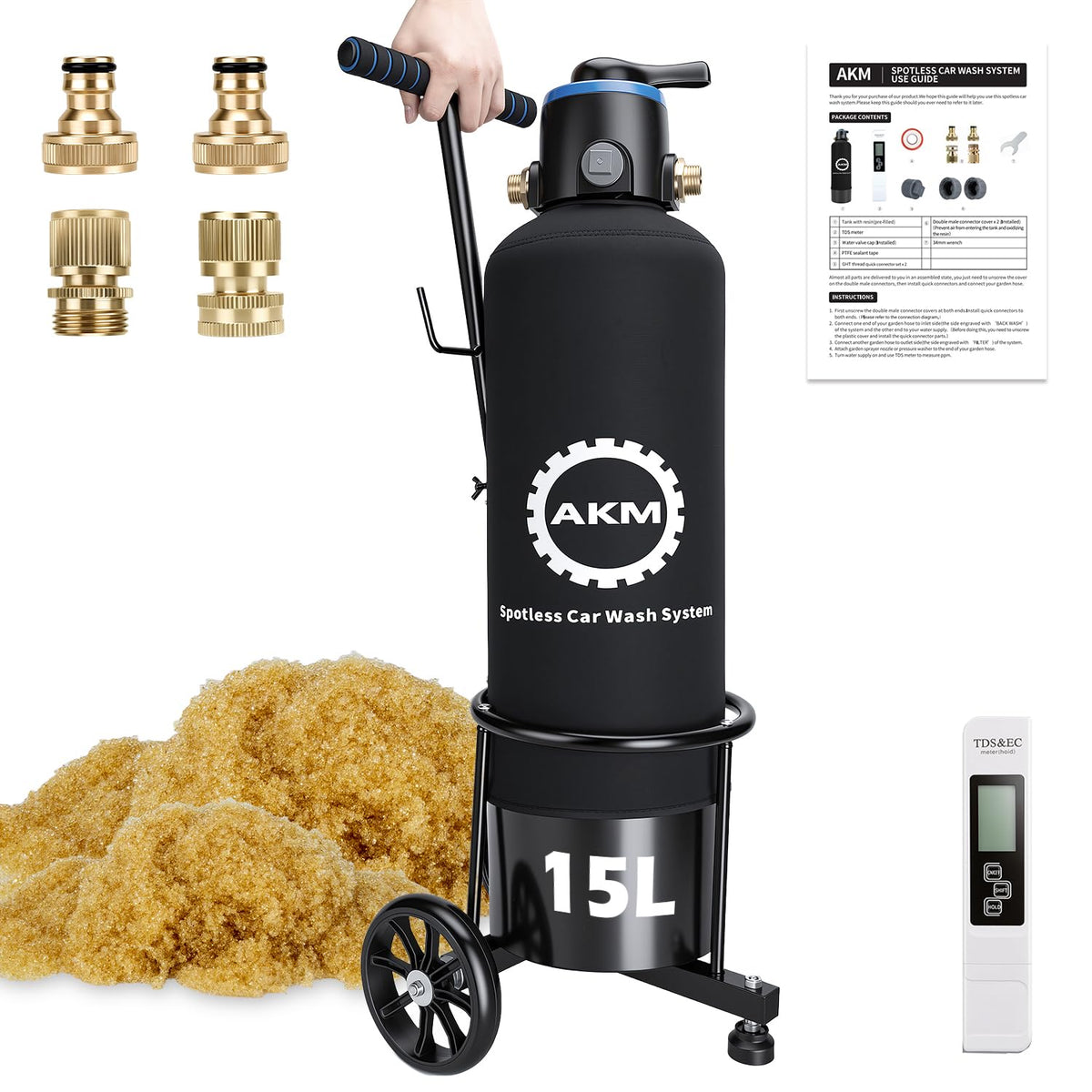 15L Deionized Resin Water System for Spot-Free Car and RV Washing