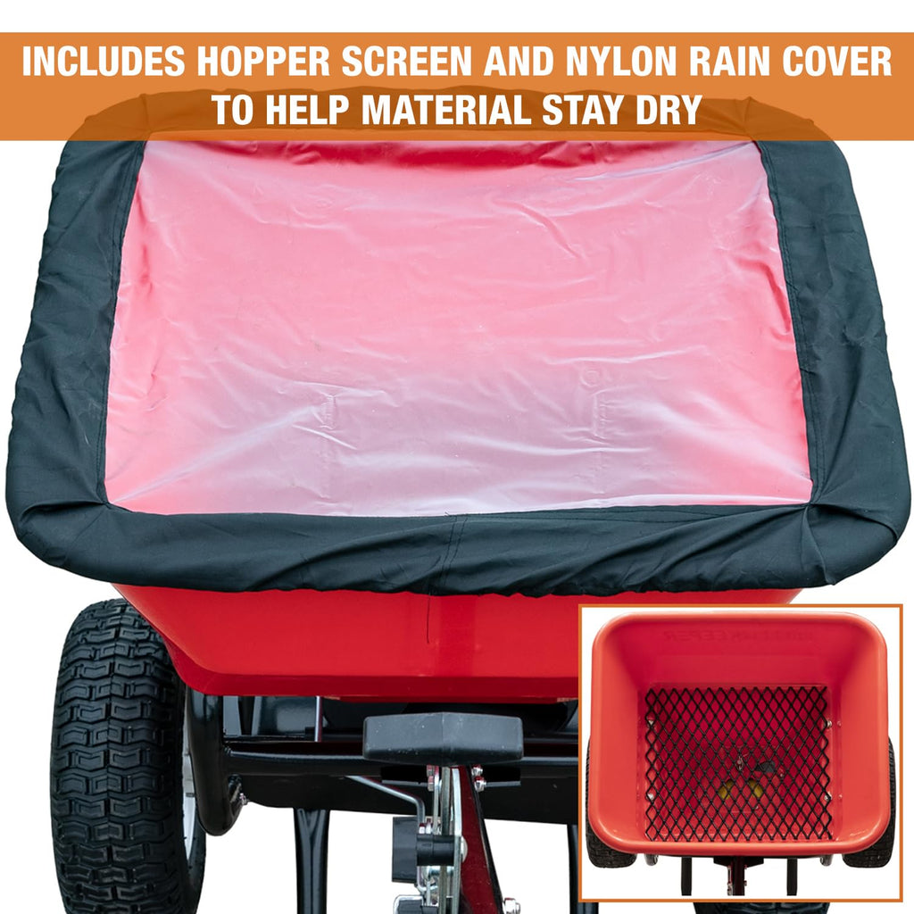 3039632R 100 lb All Season Walk Behind Broadcast Spreader for Lawn Seed Fertilizer Ice Melt
