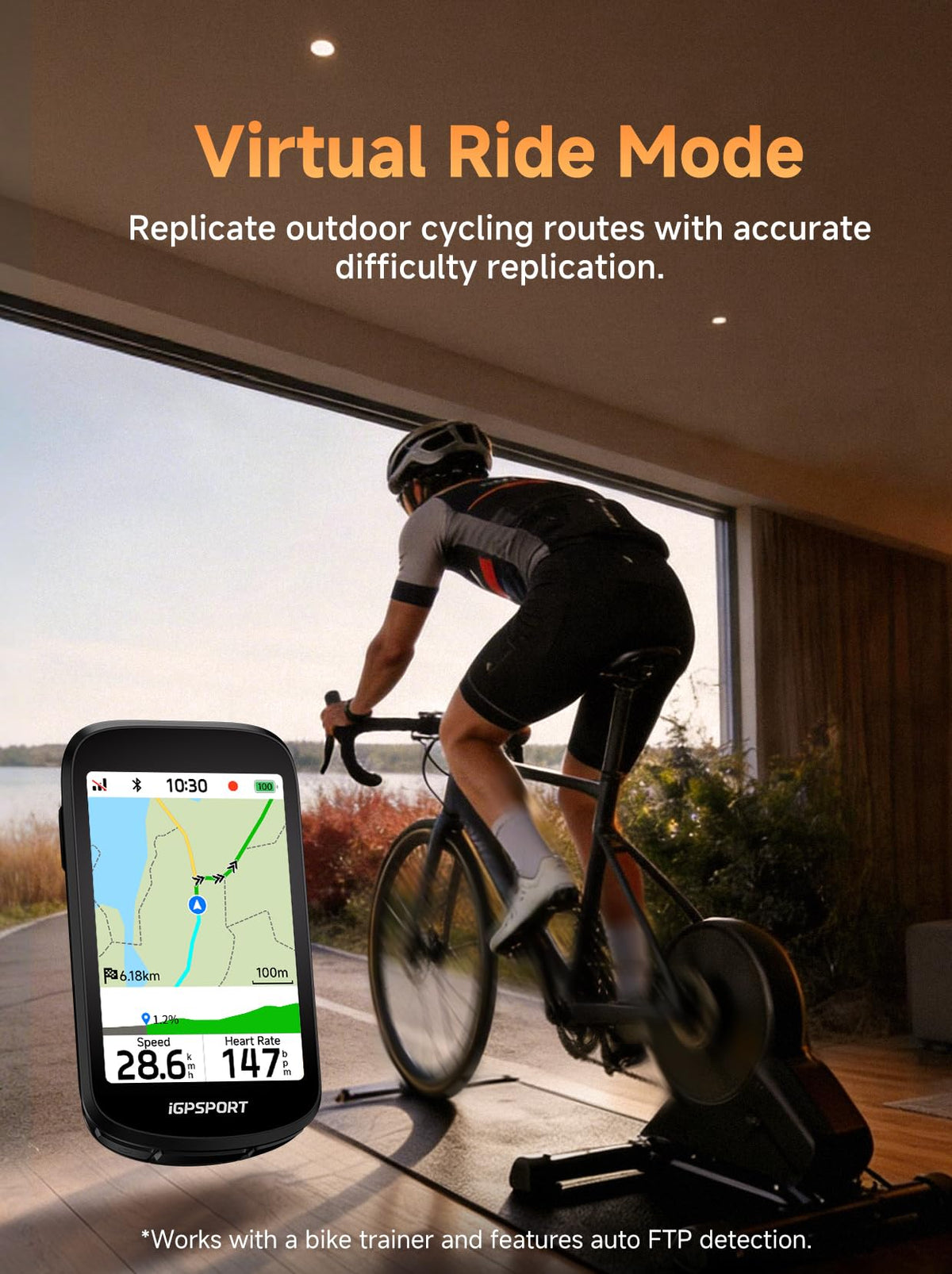 BSC500 GPS Bike Computer with 3.3 inch Touch Screen Map and Voice Navigation for Cycling Use