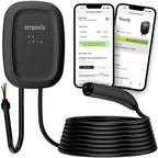Level 2 EV Charger NACS Tesla Compatible 48 Amp Hardwired with Whip UL Energy Star WiFi EVSE 25ft Cable Black