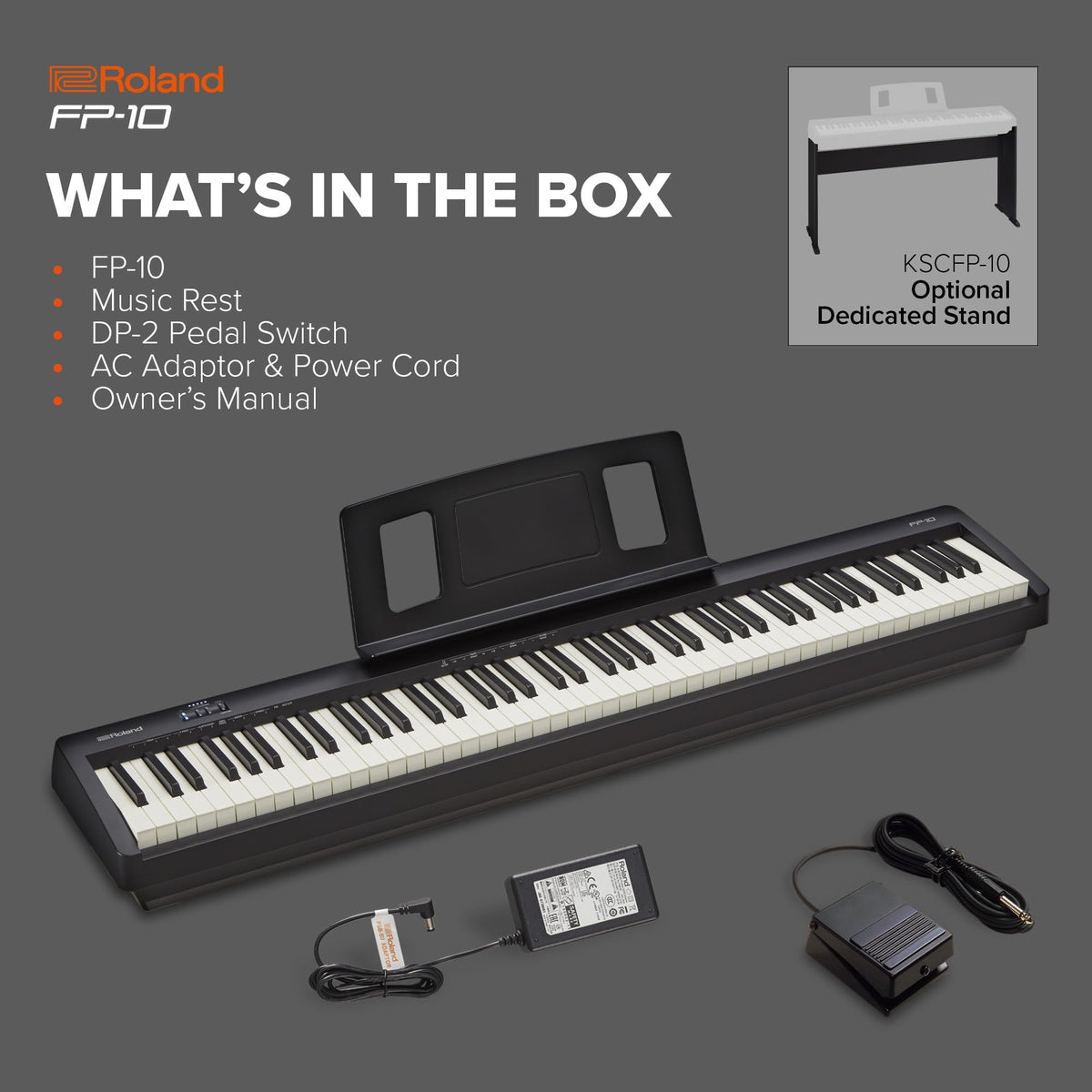 88 Key Compact Digital Piano for Beginners, FP10