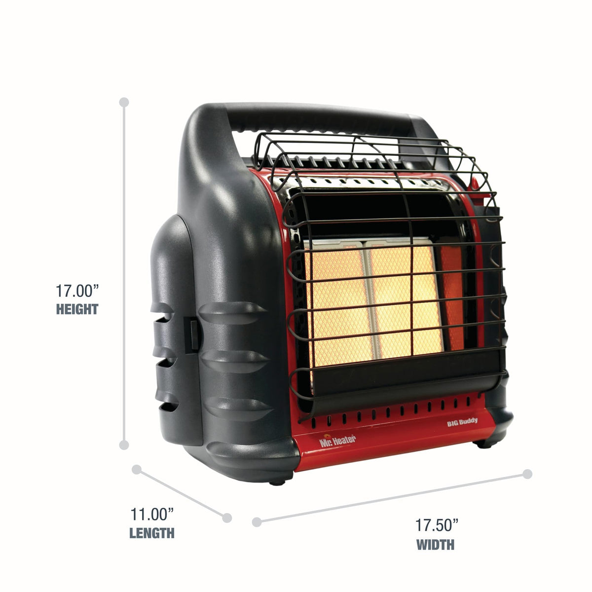 18000 BTU Big Buddy PRO Series Portable Propane Radiant Heater for Indoor Outdoor Use Heats Up to 400 Sq Ft