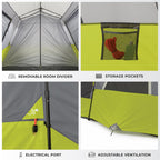 Instant cabin tent multi room portable pop up tent for 2 minute camp setup sleeps 9 people 14 x 9 ft 3 room