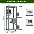 64Inch Outdoor Catio Cat Enclosure Large Cat House Cat Patio Grey for Backyard Garden and Patio
