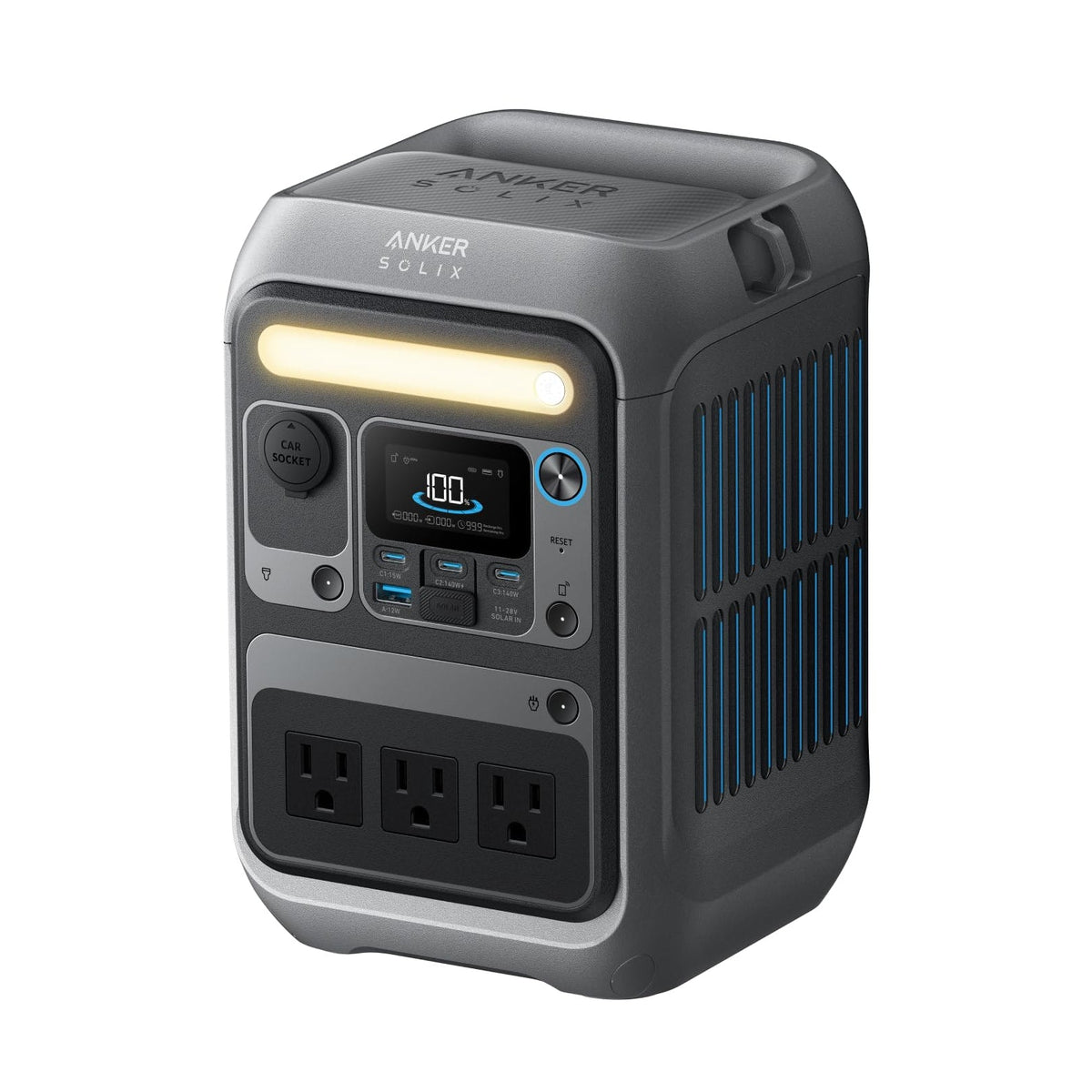 C300 portable power station 288Wh LiFePO4 battery 300W AC output solar generator for camping outdoor