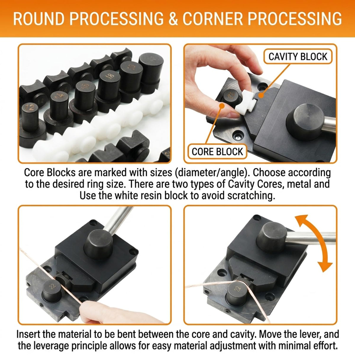 Ring Bender Tool Kit for Metal up to 3mm Steel Nylon Dies Mandrel Ring Sizer Spoon Ring Maker Heavy Duty Tool
