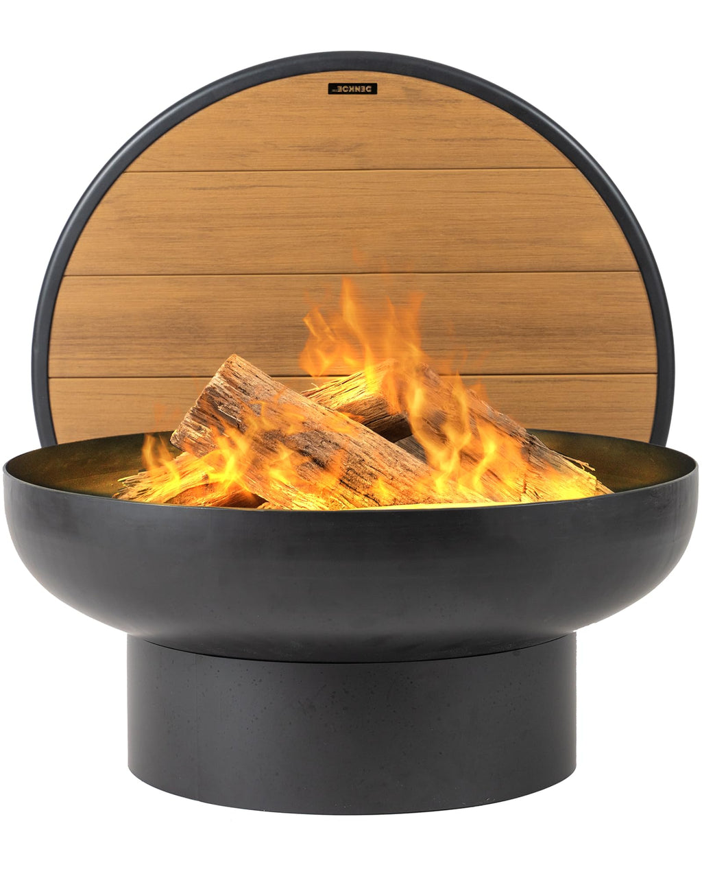 Iron fire pit table with lid extra thick heavy duty round fire bowl wood burning for outdoor patio bonfire