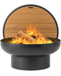 Iron fire pit table with lid extra thick heavy duty round fire bowl wood burning for outdoor patio bonfire