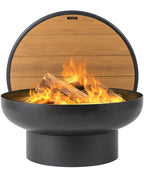 Iron fire pit table with lid extra thick heavy duty round fire bowl wood burning for outdoor patio bonfire