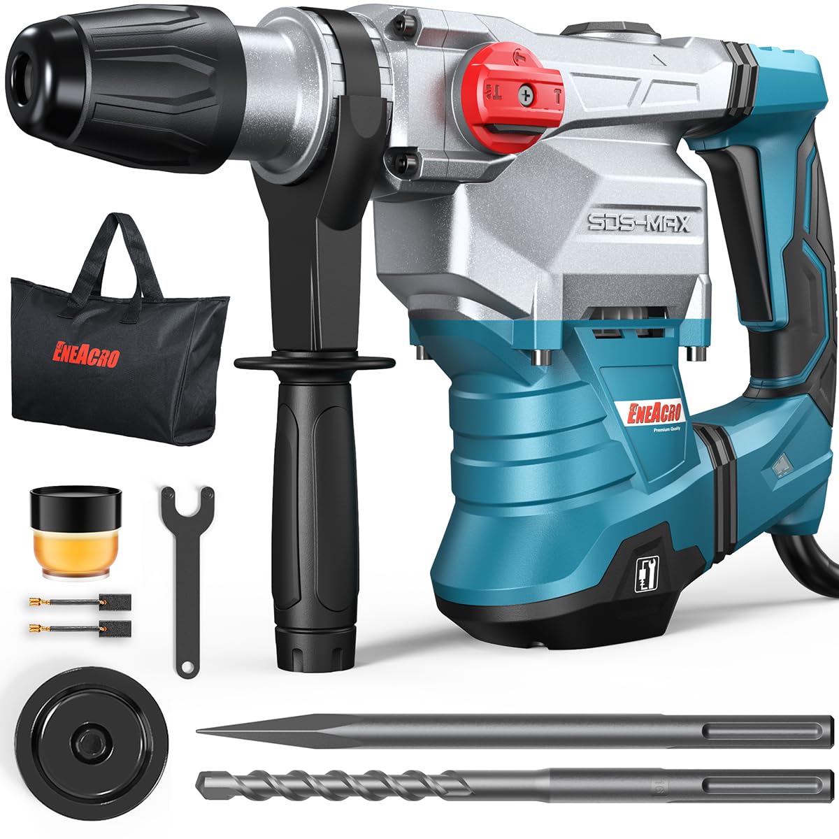 Heavy Duty SDS Max Rotary Hammer Drill 9 ft lbs 3 Functions for Concrete Drilling Demolition