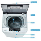 Fully Automatic 2 in 1 Portable Washing Machine 8.8lbs Spinner Combo 1.04 cu.ft 10 Programs Drain Pump