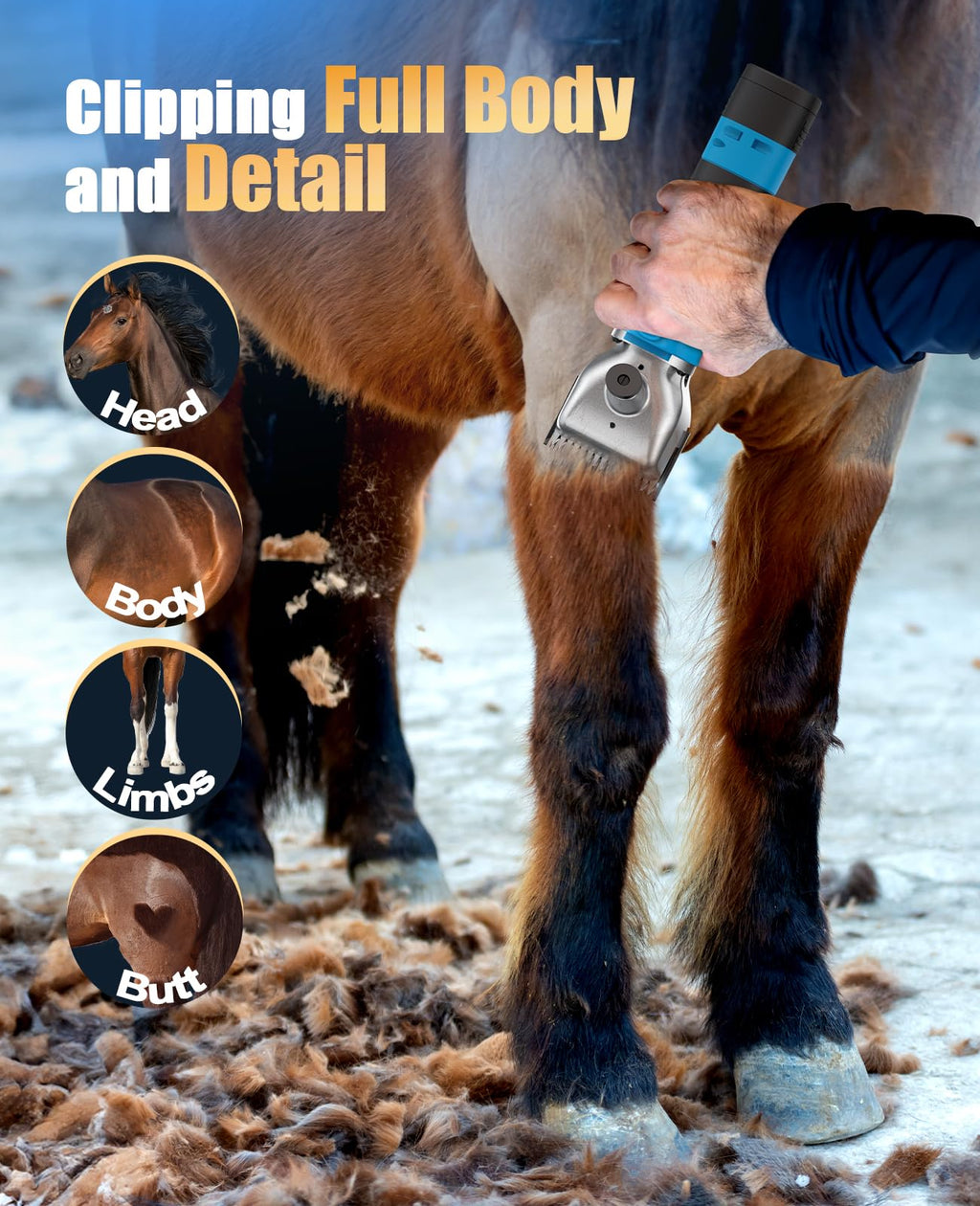 Professional horse clippers 2601 heavy duty grooming tool for livestock and farm animal care